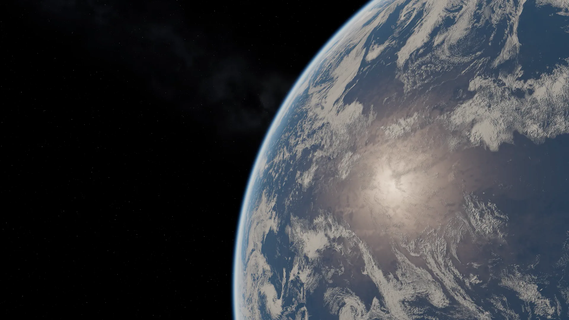 A close view of clouds over the ocean