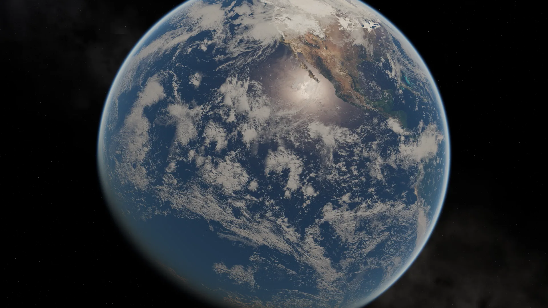 The full globe floating in space