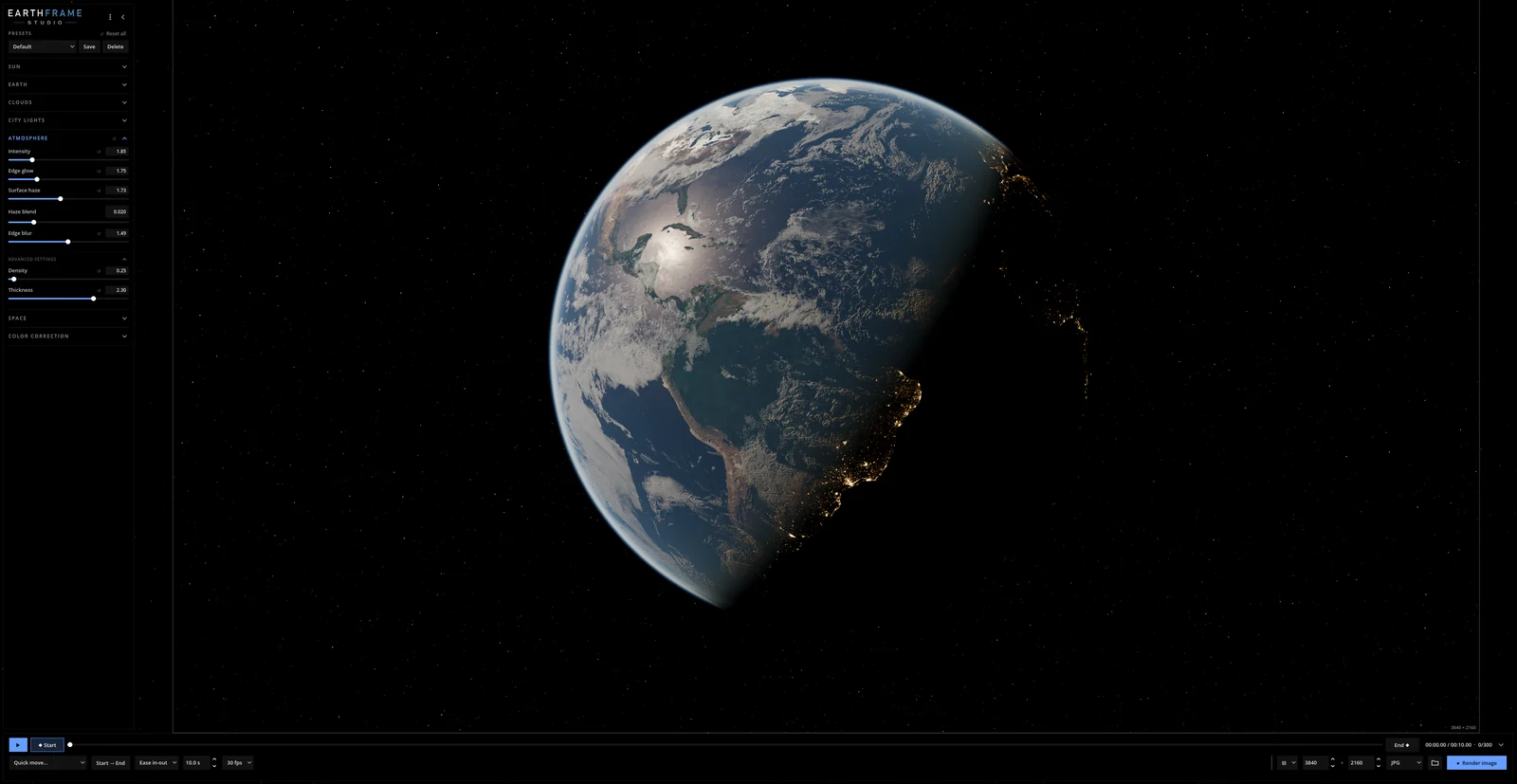 The day/night line over the Americas